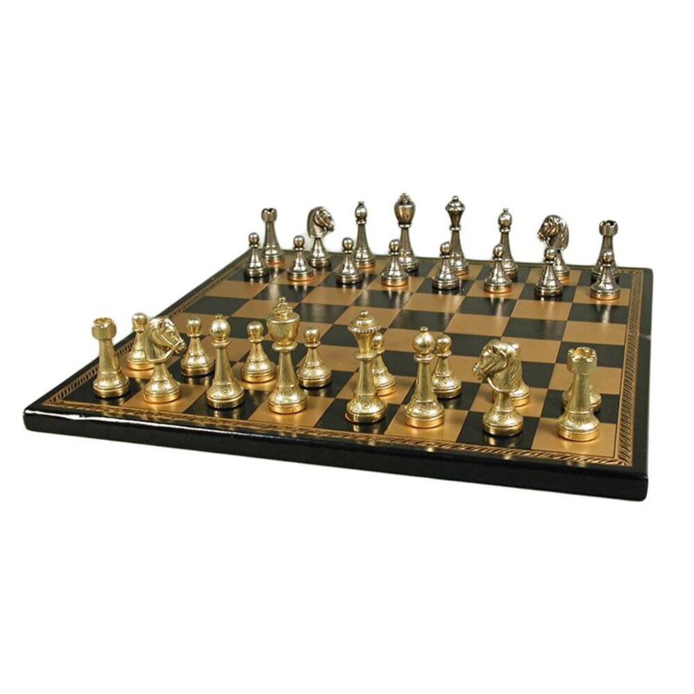 Staunton Metal Chess SetWith Leather Board